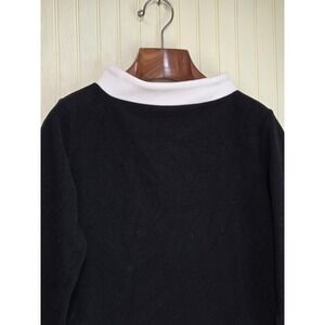 Dudley Stephens Sweater Womens Medium Black White Fleece Turtleneck Pineapple